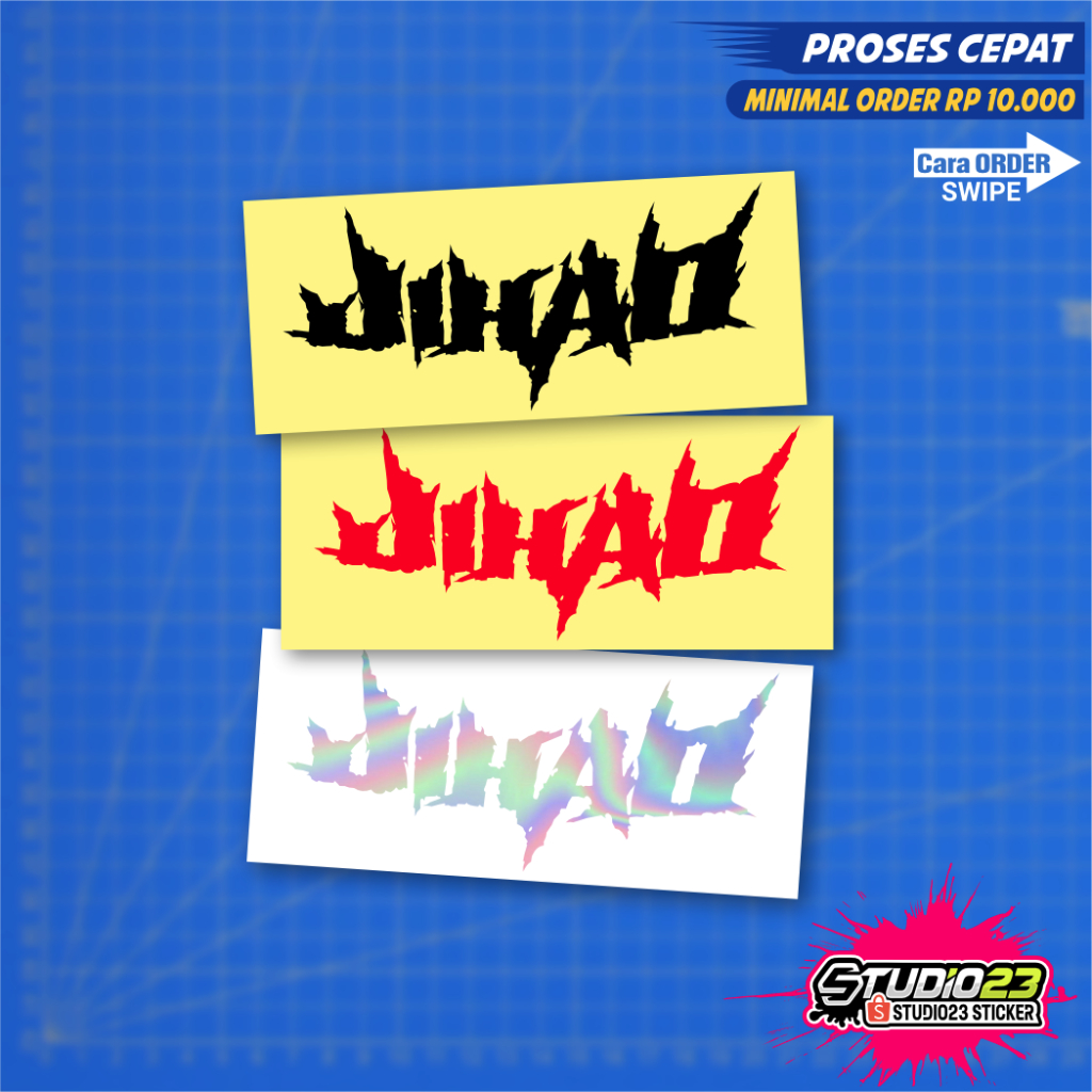 

Stiker JIHAD Band Metal, Cutting Sticker Hologram