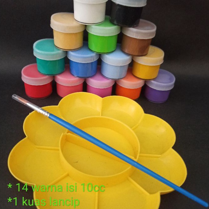 

HJ6 cat lukis serbaguna lengkap dengan kuas dan palet