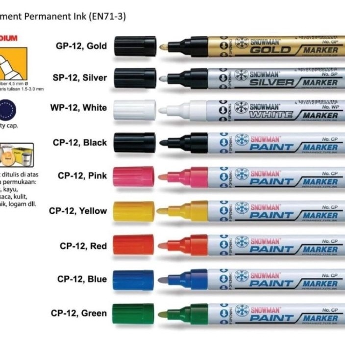 

PENAWARAN TERBAIK Spidol Permanen Paint Marker Snowman Medium