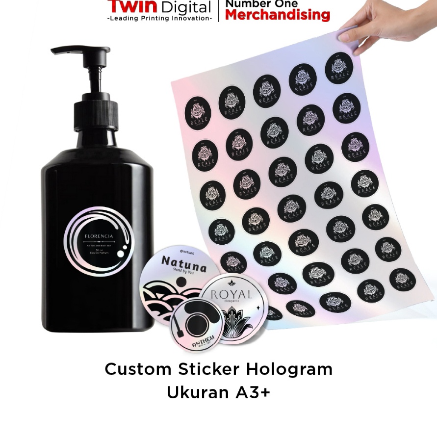 

Wow Twindital Cetak Sticker Hologram Stiker Pelangi Free Cutting Print Label Stiker Hologram A3