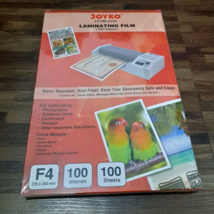 

BOOM Plastik Laminating F4 1 Micron 1 Lembar Plastik Laminating Folio 1 Micron