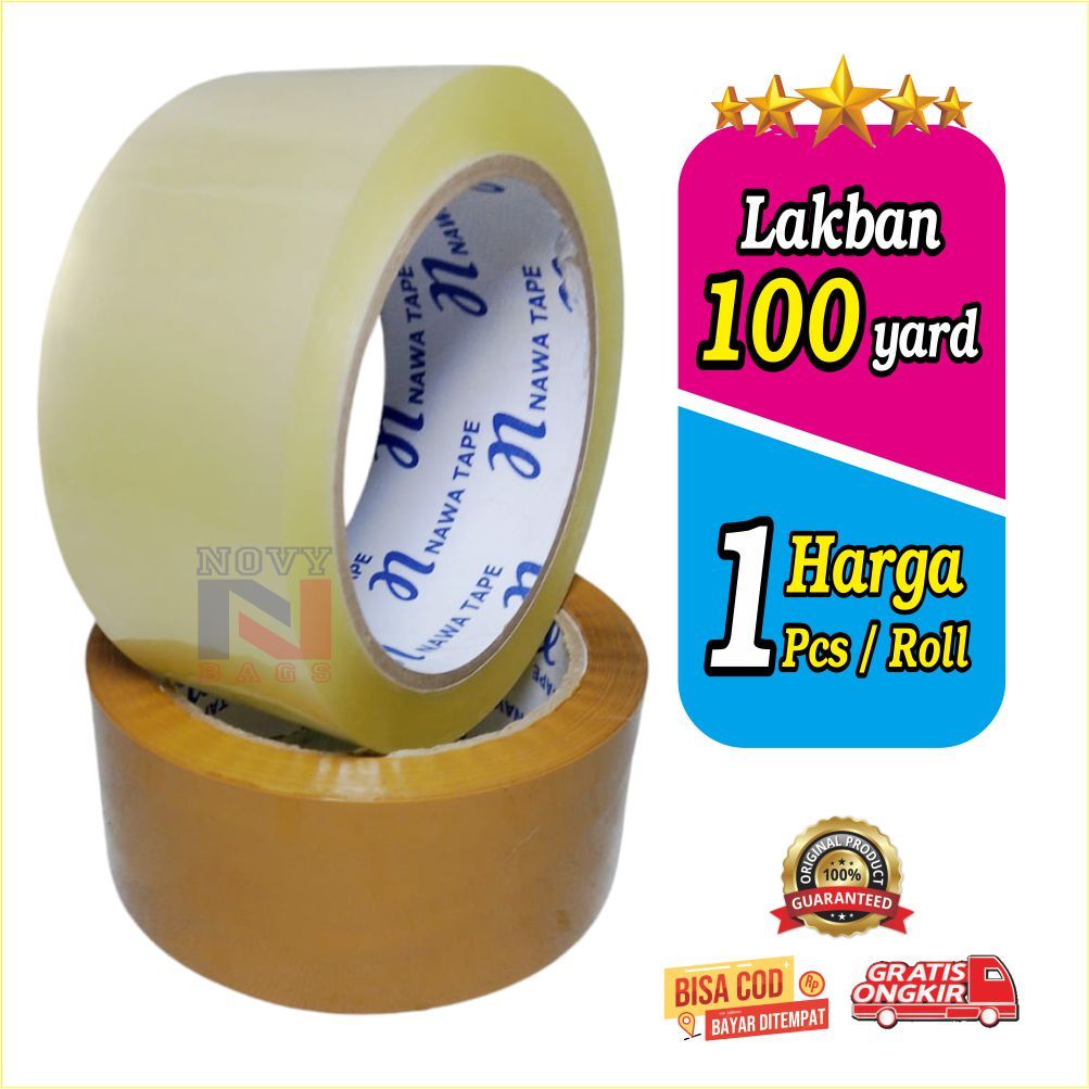 

LAKBAN BENING & LAKBAN COKLAT PANJANG 100 YARD PROMO HARGA UNTUK 1 PCS