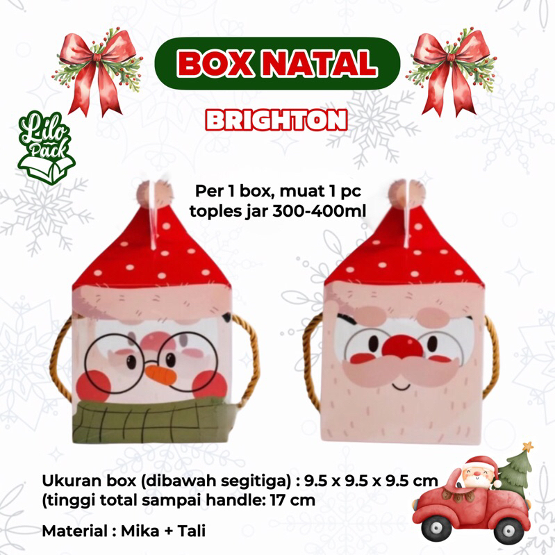 

BRIGHTON | Box Mika Hampers Toples Jar Natal Kotak Gift Packaging Toples Kue Kering Christmas
