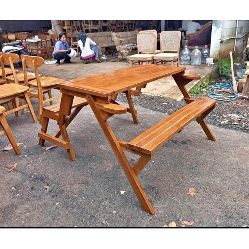 Kursi magic lipat kayu jati, kursi outdoor lipat kayu jati