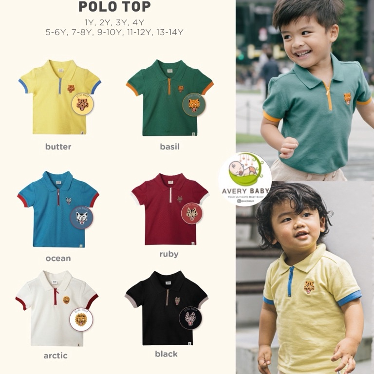 Harga Termurah BOHOPANNA POLO TOP  BOHOPANNA ZANE SET SETELAN ANAK POLO POLO TOP BOHOPANNA