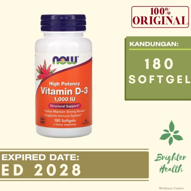 NOW D3 1000 IU Now Food Foods Vitamin D3 1000 IU 180 Softgel