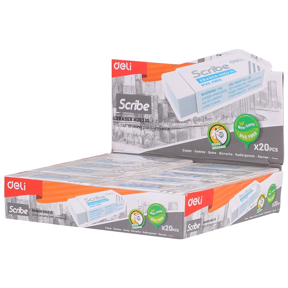 

PENGHAPUS / ERASER PENSIL DELI SCRIBE H002 10 | PCS