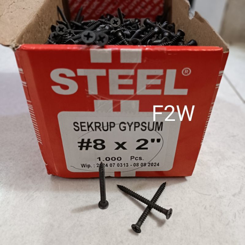 #8X2 SEKRUP GYPSUM 8X2" L SKRUP GIBSUM HITAM 5CM GIPSUM STEEL