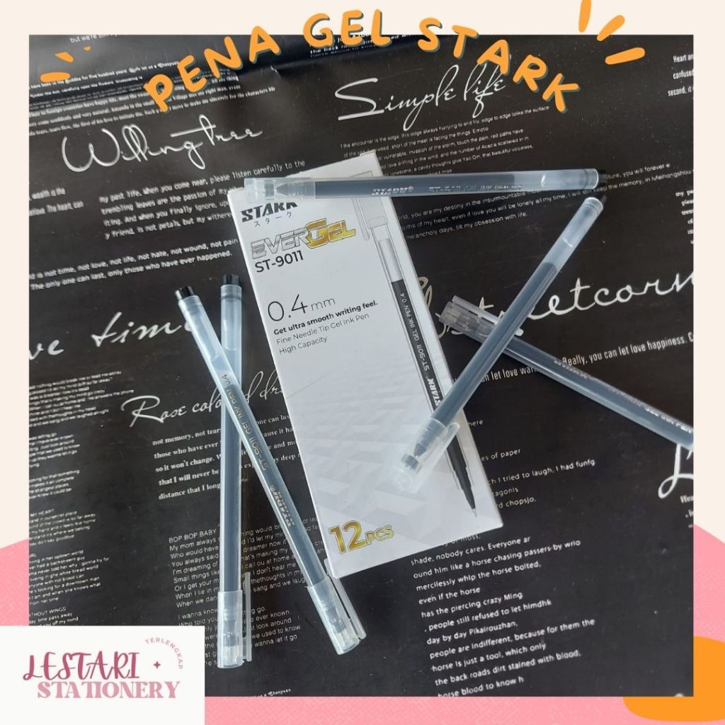 

(1pcs)Pena Gel Stark | Pena Tinta Murah | Pena Stark Bening | Lestari Stationery