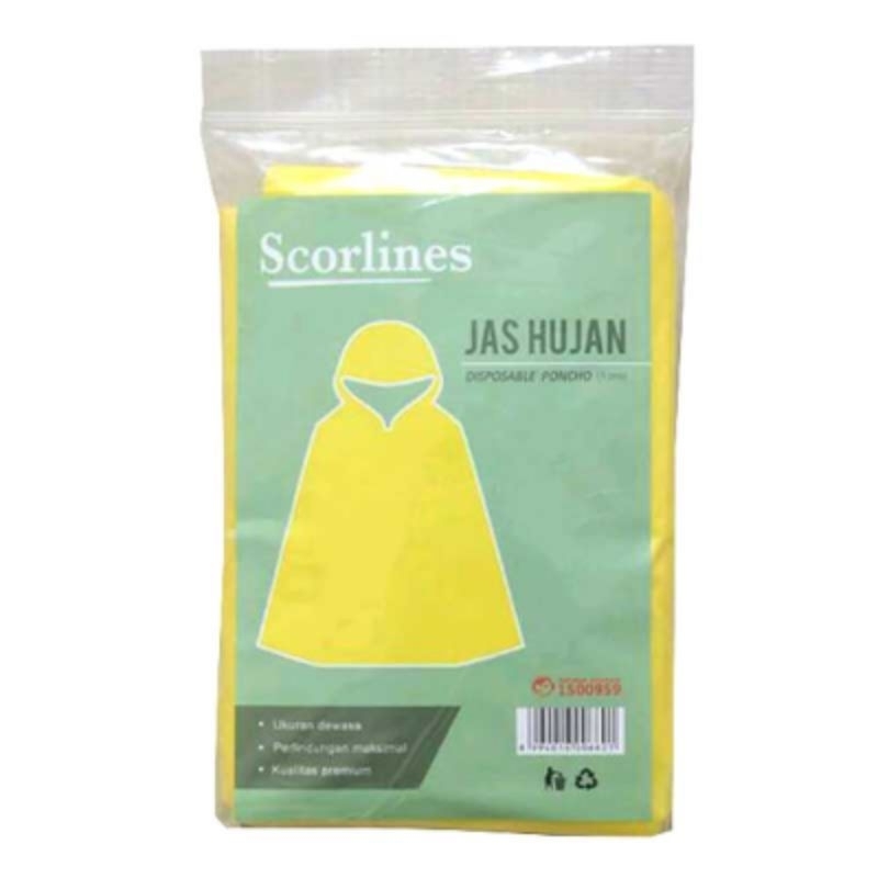 Scorlines Jas Hujan Plastik Disposable Poncho Assorted