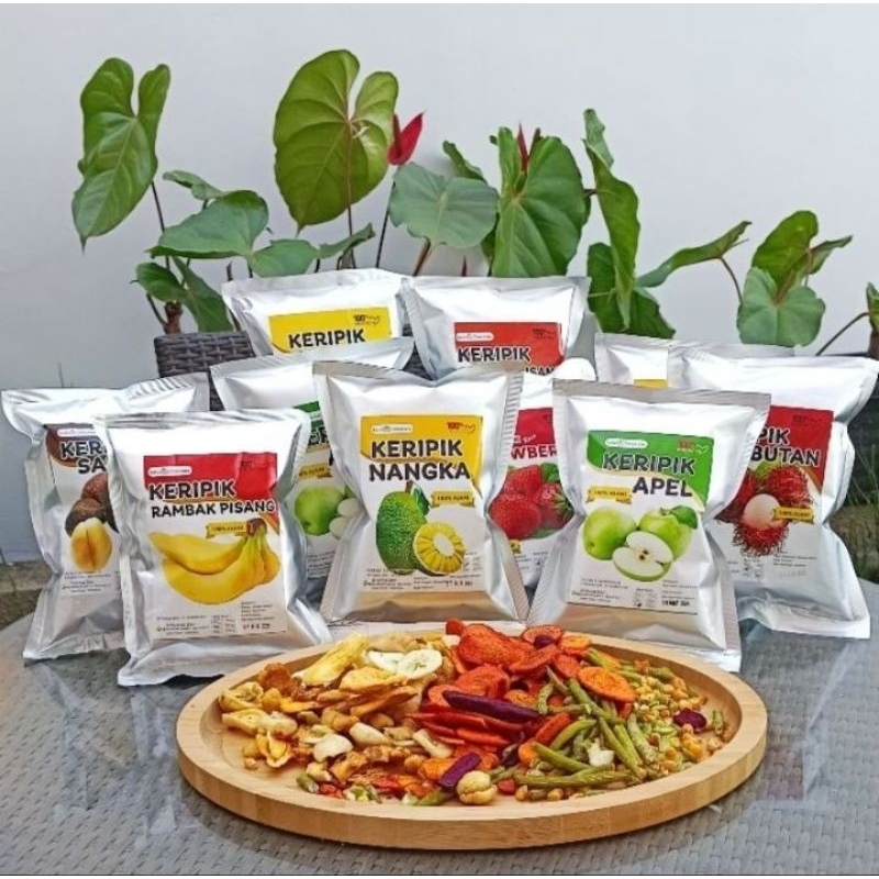 

keripik buah dan sayur kemasan 25gr oleh - oleh khas batu kota Malang