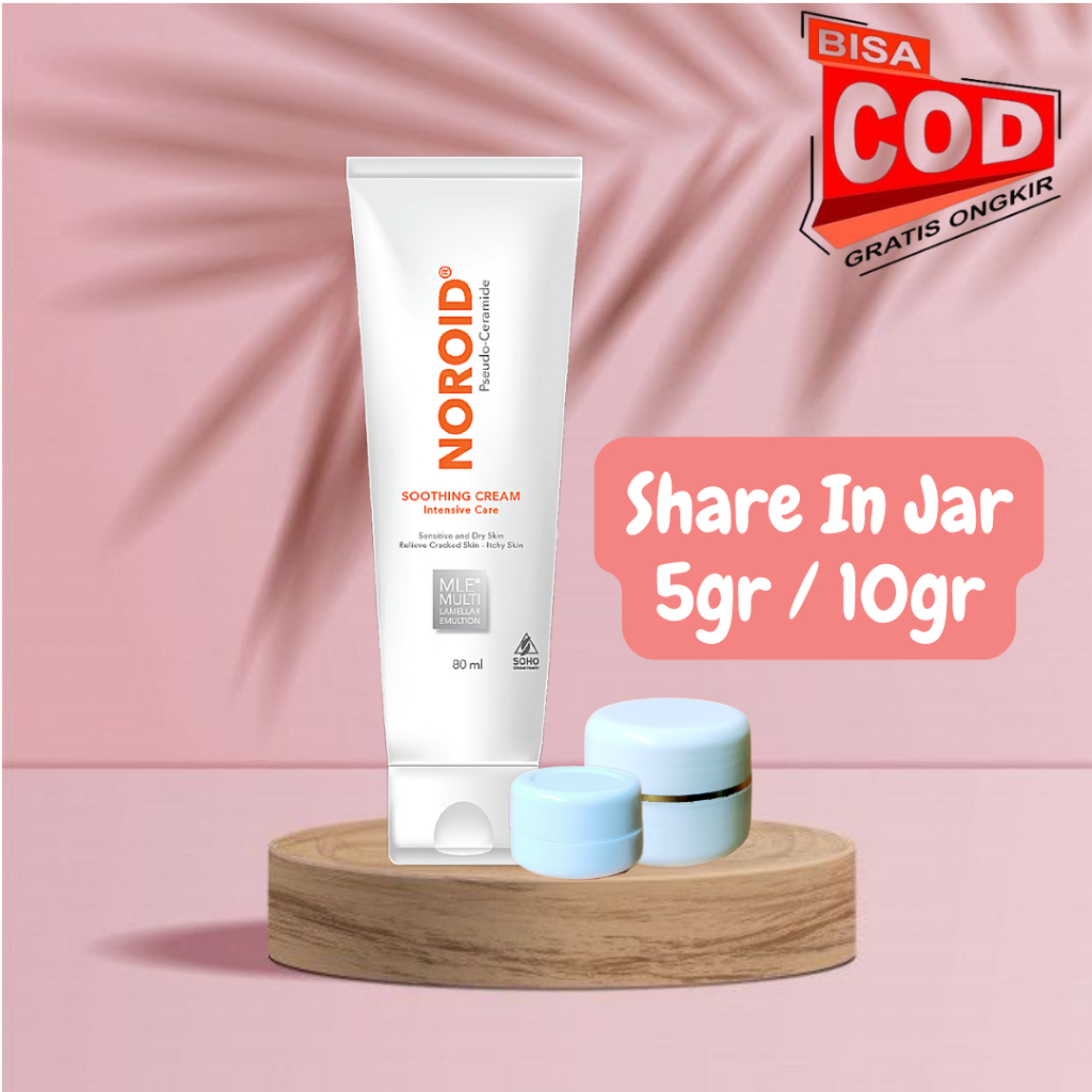 NOROID Soothing Cream Intensive Care Share in jar Pelembab Kulit free Spatula