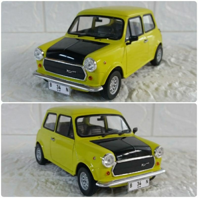 Diecast / Miniatur Morris Mini Cooper Mr. Bean skala 1:24