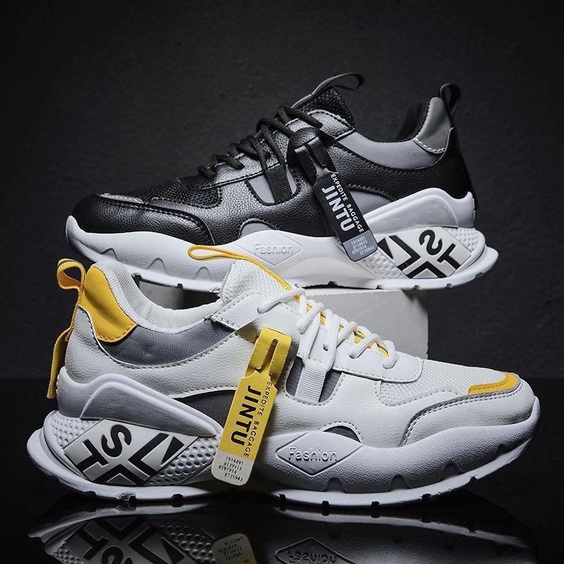 SUNDAY STORE - Sneaker Pria JINTU Hitam Putih, Sepatu Casual Sporty & Stylish untuk Pria