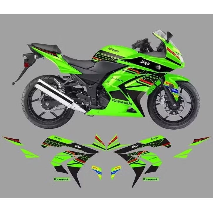 Stiker Striping Ninja 250 Karbu Edisi Krt Zx250R / Sticker Decal Motorcycle Kawasaki Ninja 250 Carbu