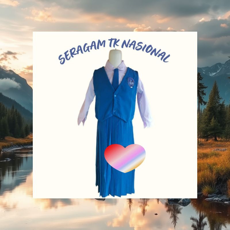 seragam TK biru nasional panjang muslim