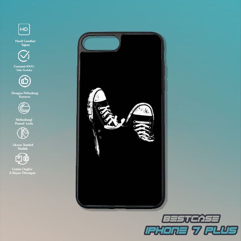 Case Iphone 7 Plus - Casing Hp Iphone 7 Plus - Motif ( BLACK ) - Silikon Hp Iphone 7 Plus - Softcase