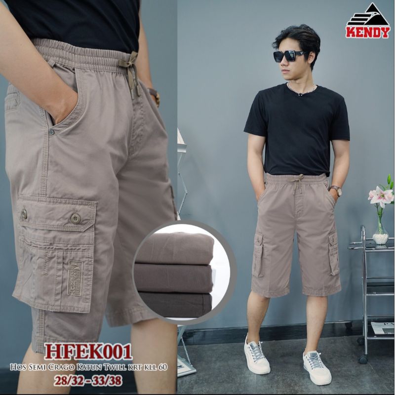 CELANA KENDY CARGO PENDEK PRIA PINGGANG KARET | CELANA KENDY CARGO