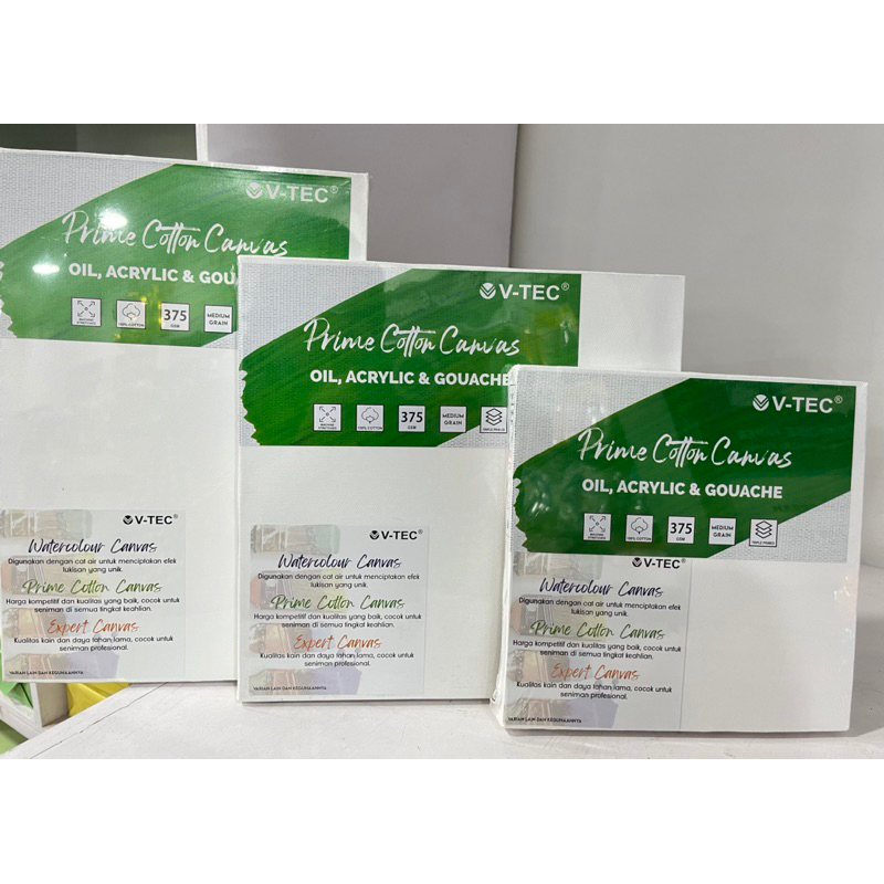 

Kanvas Lukis Premium V TEC / Kanvas V-TEC / Prime Cotton Canvas Oil, Acrylic & Gouache 375 GSM