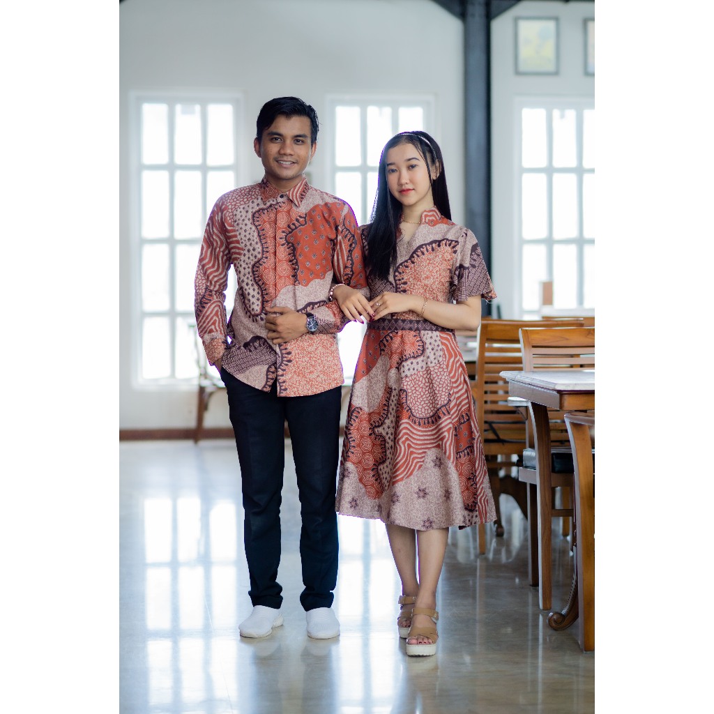 Batik Couple Pasangan Lapis Full Tricot Premium Baju Batik Couple Elegan