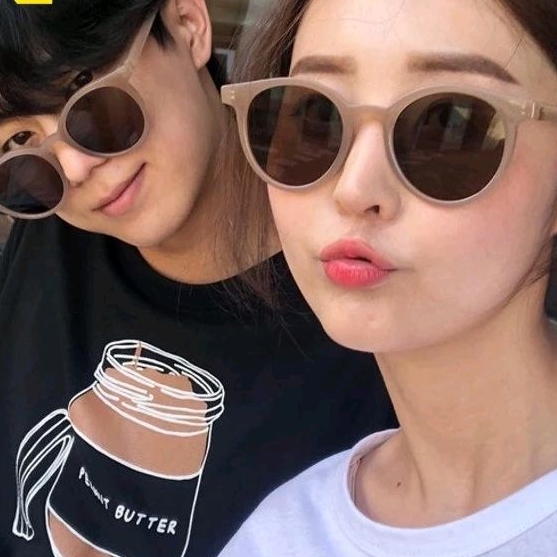 HG /MK01 Korean INS Hot Fashion Bulat Mata Kucing Kacamata Hitam Wanita/Pria Sunglass