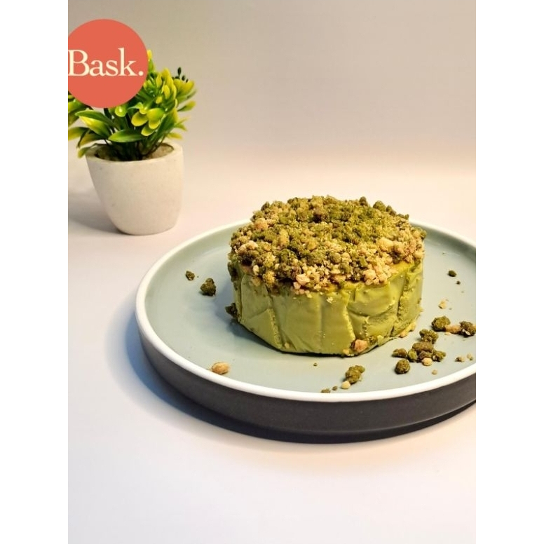 

[Bask__id] Matcha Crumble Cheesecake Diameter 10 cm | Burnt Cheesecake | Matcha