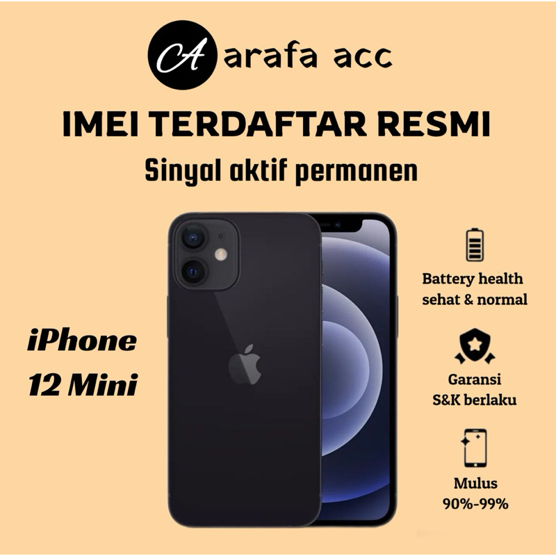 iPhone second original 12 mini 128gb all operator/permanen