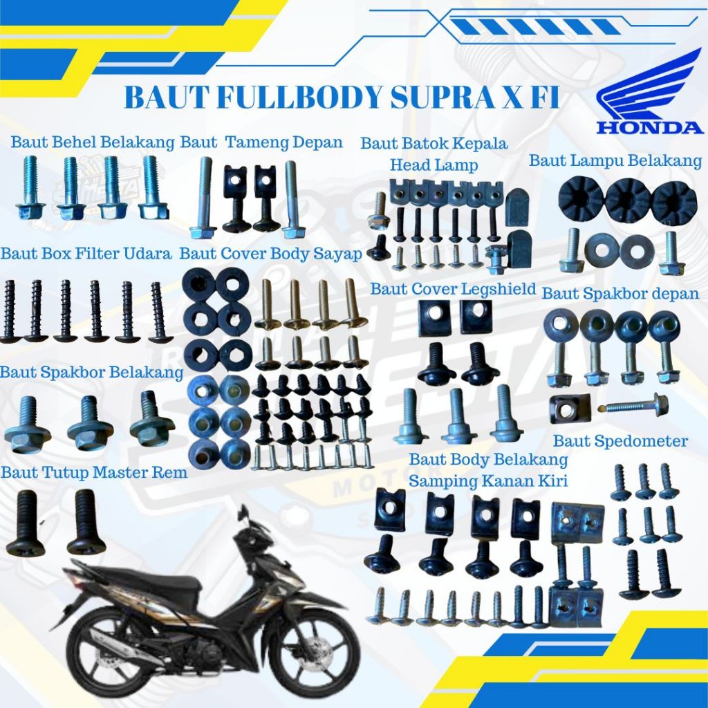 BAUT BODY SUPRA X/BAUT BODY MOTOR SUPRA FI/BAUT LENGKAP BODY SUPRA X