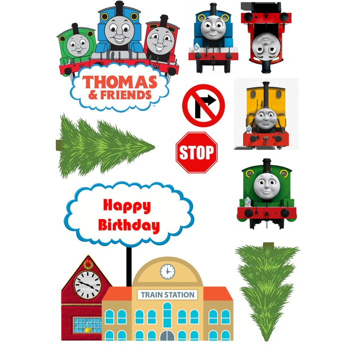 Topper Thomas Custom/Hiasan Kue Ultah Tema THOMAS