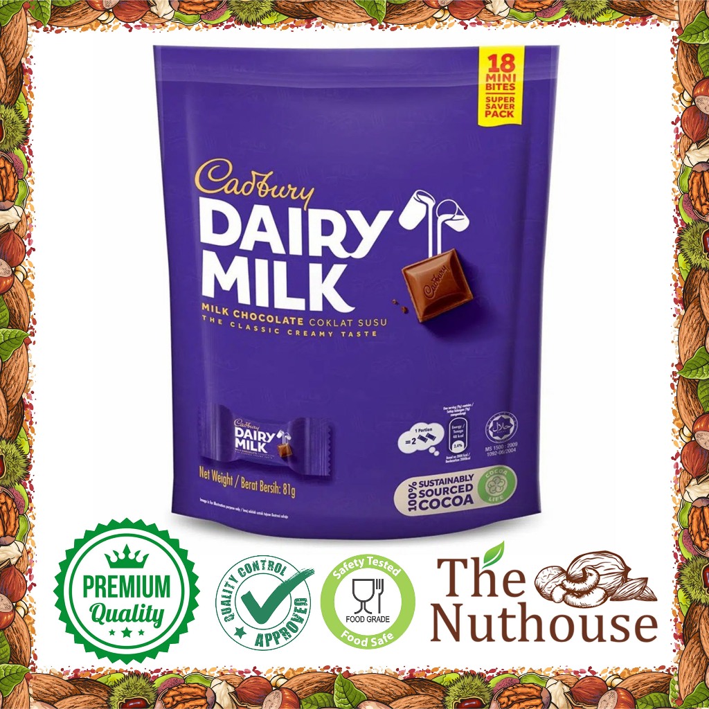 

Cadbury Dairy Milk Cokelat Neaps Doybag 81gr [HALAL]