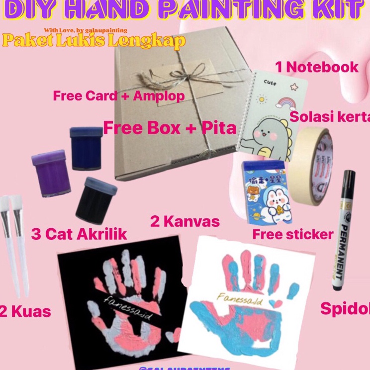 

Produk Termurah DIY Hand Painting kit Paket Lukis Telapak Tangan Paket Lukis Set by galaupainting