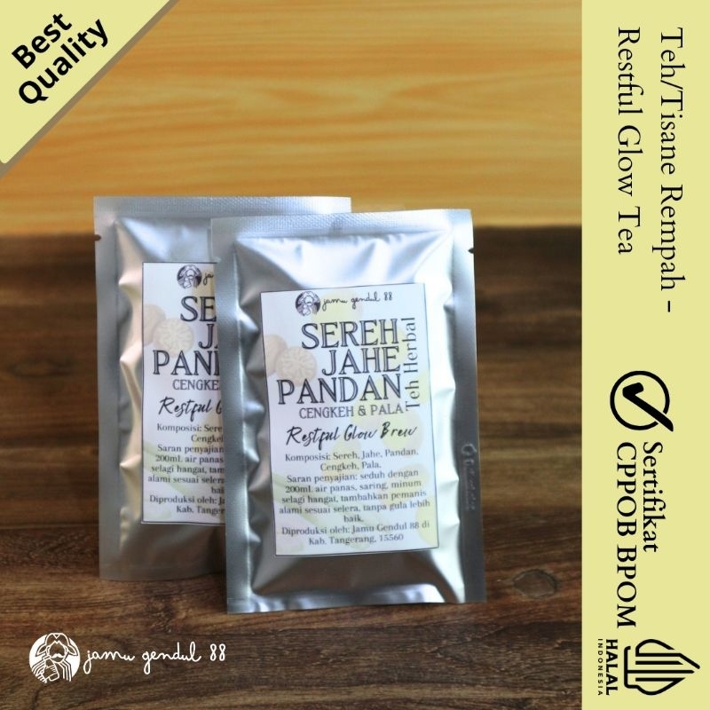 

Restful Glow Tea - Teh Sereh Jahe - Teh Rempah Teh Rimpang Teh Herbal - Herbal Blend by Jamu Gendul 88