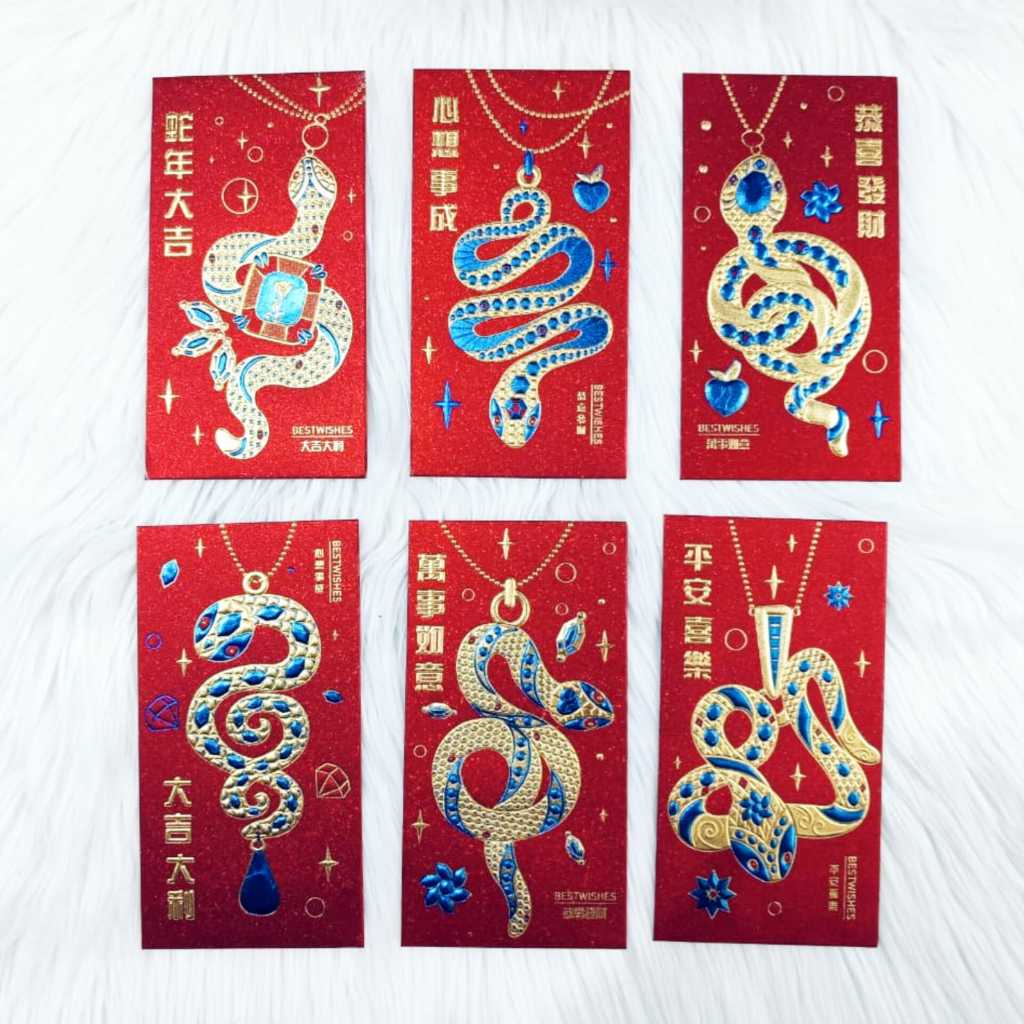 

Angpao Imlek Shio Ular 4063 Terbaru Ukuran Besar Bahan Kertas Glitter