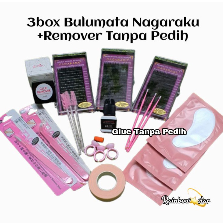 Serba Baru Paket Eyelash Extension NAGARAKU Lengkap  Remover Tanpa Pedih