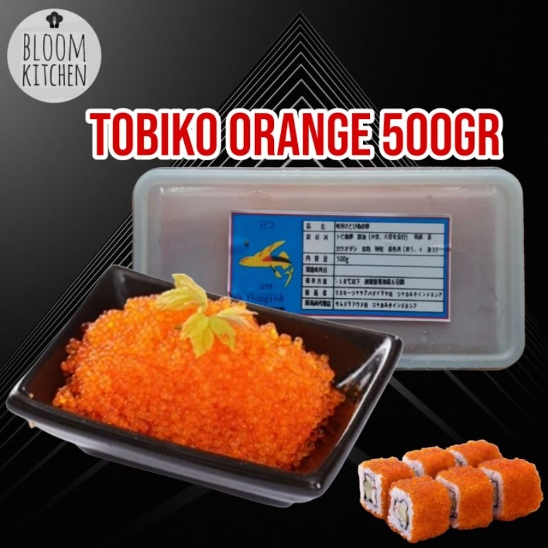 

TOBIKO ORANGE 500 gr / GRADE A PREMIUM / Telur Ikan Flying Fish Egg