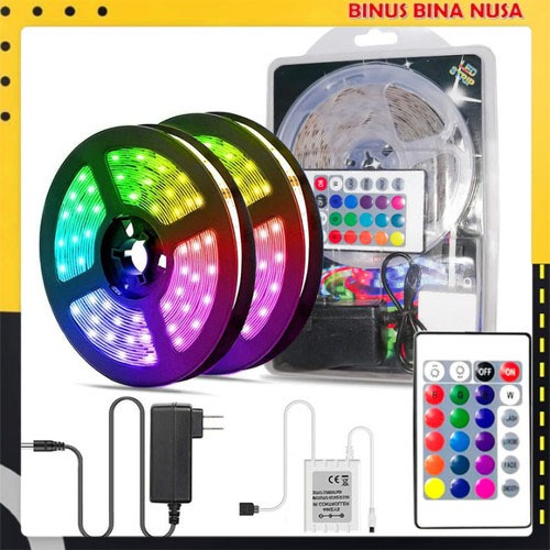 PAKET LAMPU LED STRIP 3528 2835 RGB IP44 RGB REMOTE LAMPU HIAS WARNA WARNI LAMPU KAMAR AESTHETIC