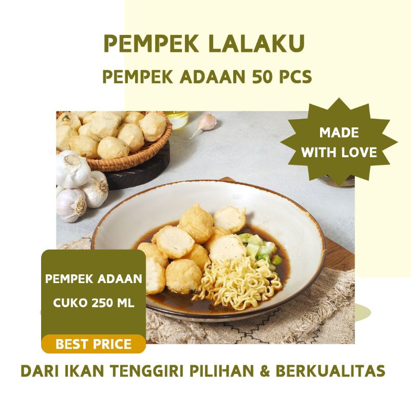 

Pempek Adaan Isi 50 Pcs / Pempek Lalaku / Pempek Ikan Tenggiri Asli