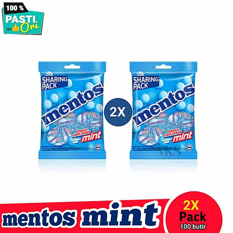 

Permen Mentos Mint 2x Pack 100butir .