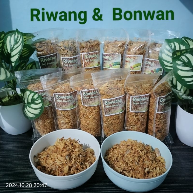 

Bawang goreng Riwang dan Bonwang 100g Teri bawang dan Rebon bawang