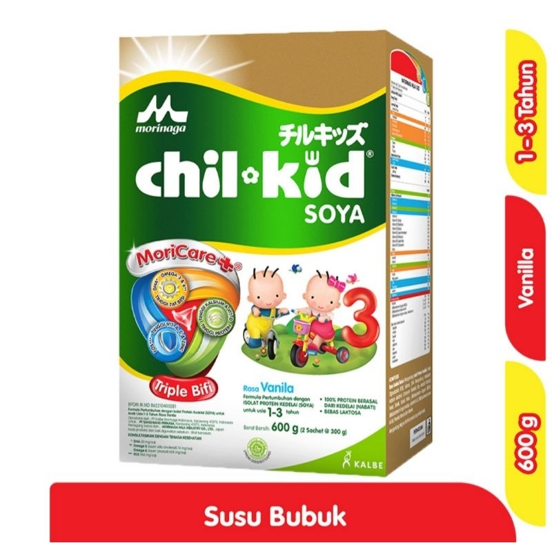 morinaga Chil-Kid 3 Soya Susu Pertumbuhan Anak 1-3 Tahun Vanila 600 g