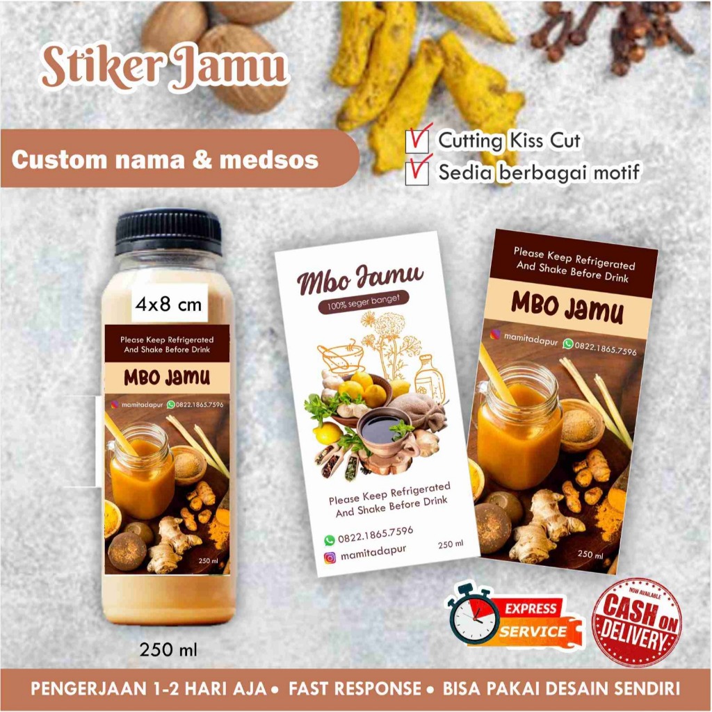 

Stiker minuman Jamu cromo / kemasan minuman / kemasan botol