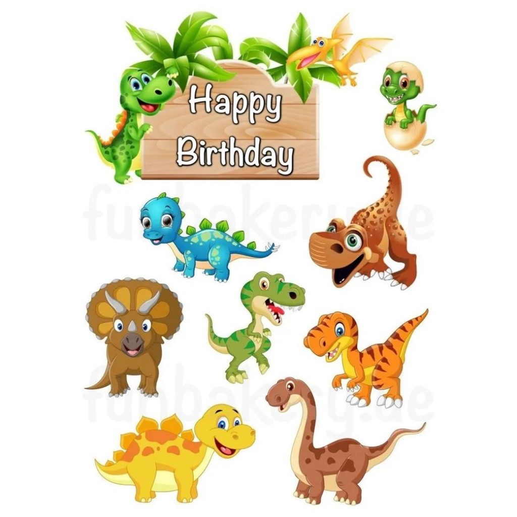 Part 2 | Topper DINOSAURUS KARTUN Custom Nama/ Hiasan Cake Ultah DINO CUTE