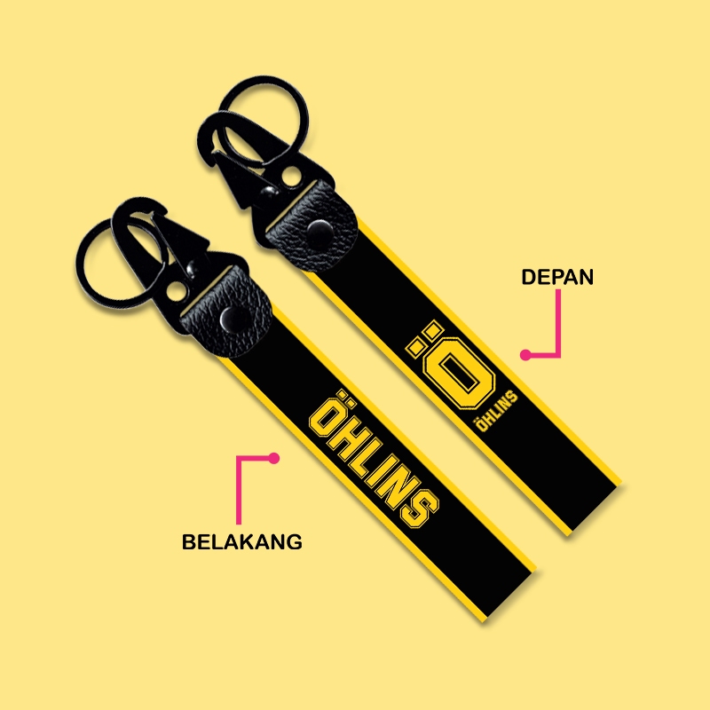 GANTUNGAN KUNCI PREMIUM LOGO OHLINS KEYCHAIN KEREN SEPEDA MOTOR MOBIL VARIASI OTOMOTIF SHOCK ABSORBE