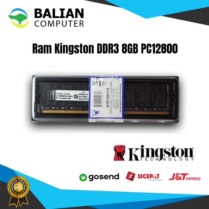 RAM PC Kingston DDR3 8GB PC12800 1600Mhz | Ram Kingston DDR3