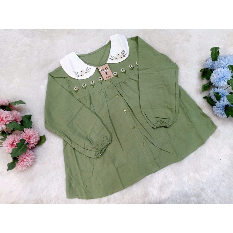 Atasan Kemeja Narika Blouse - Linen Crinkle