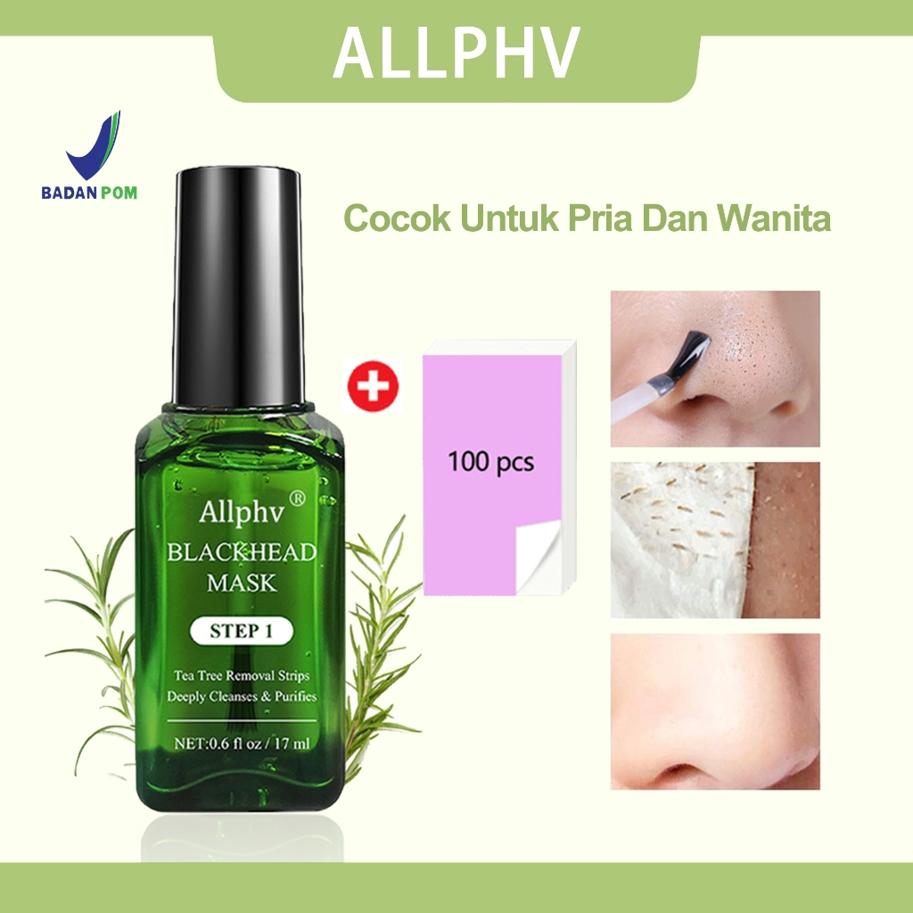 [Grosir] ALLPHV Tea Tree Blackhead Mask (STEP 1)- Masker Komedo Hidung Pengangkat Komedo 17ml+100pcs