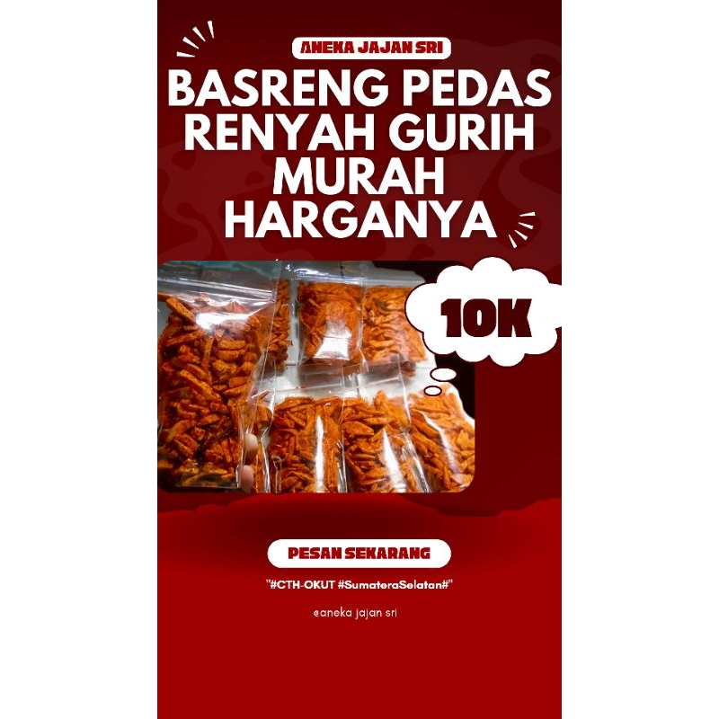 

basreng pedas gurih renyah daun jeruk 100gram 250 gram 500gram 1000gram