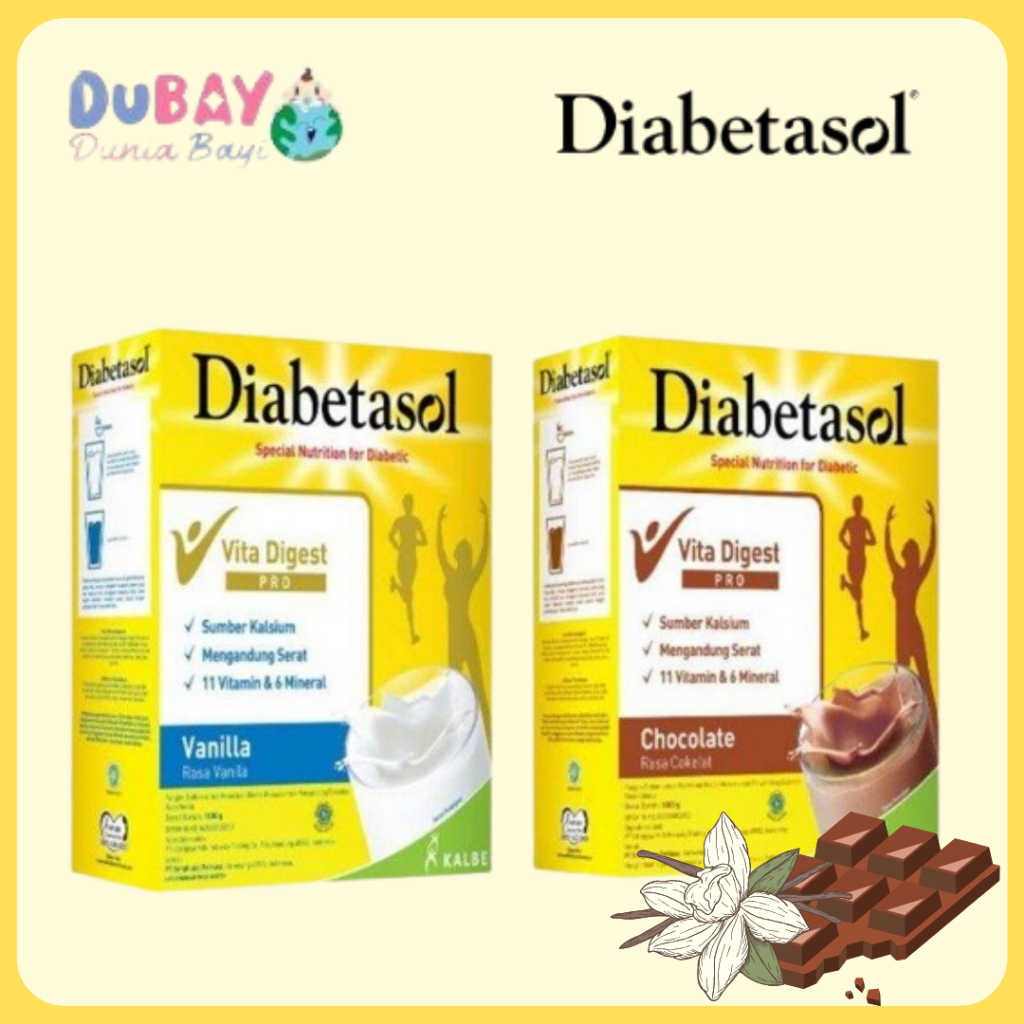 

Diabetasol Susu Untuk Kontrol Gula Darah 170g / 570g - Vanilla - Coklat - Cappucino