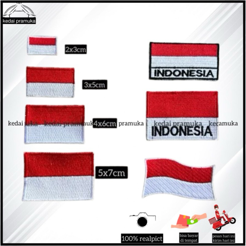 Bendera Bordir | Bordir Bendera | Merah Putih Bordir | Badge Merah Putih