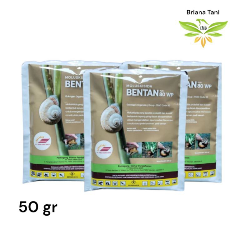 ￼Bentan 80WP Coklat 50gr Moluskisida Fentin Asetat 80% Racun Keong Sawah Trida Kimia Sakti Anti Keon